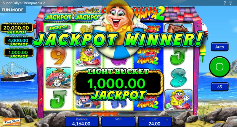 Super Sally's Shrimpmania 2 - startar korgens pick-spel med ett val mellan korgar och Free Spins